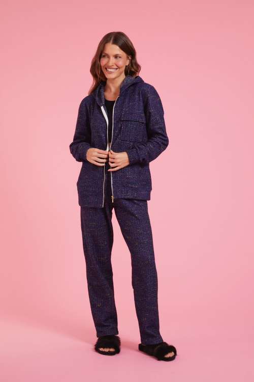 Casaco Ziper Tweed